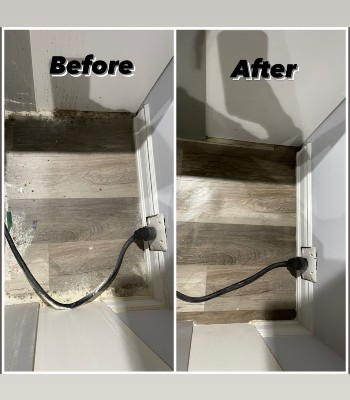 comparing floor cleaning results before and after